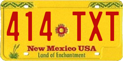 NM license plate 414TXT