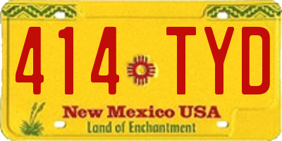 NM license plate 414TYD