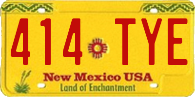 NM license plate 414TYE