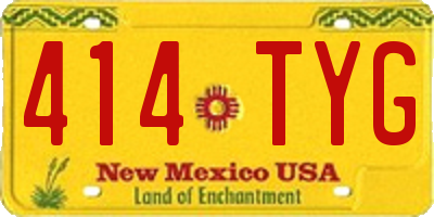 NM license plate 414TYG