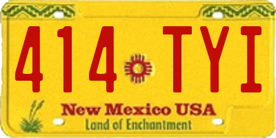NM license plate 414TYI