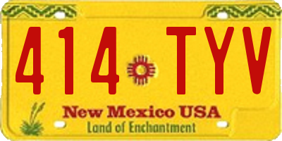 NM license plate 414TYV