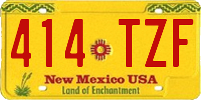 NM license plate 414TZF