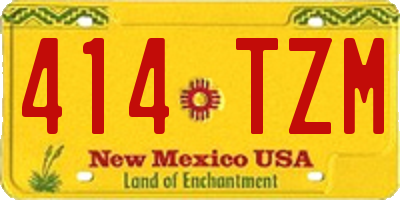 NM license plate 414TZM