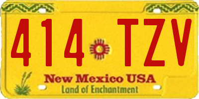 NM license plate 414TZV