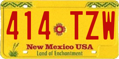NM license plate 414TZW