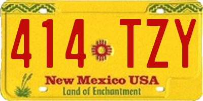 NM license plate 414TZY