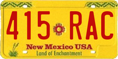 NM license plate 415RAC