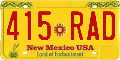 NM license plate 415RAD