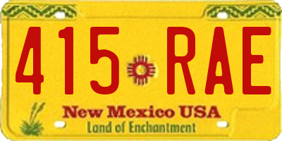 NM license plate 415RAE