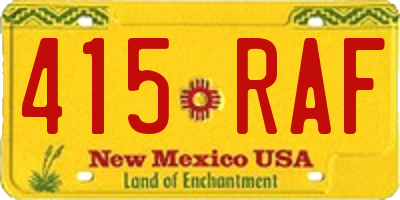 NM license plate 415RAF