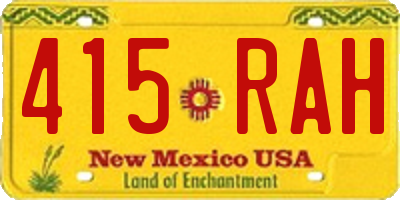 NM license plate 415RAH