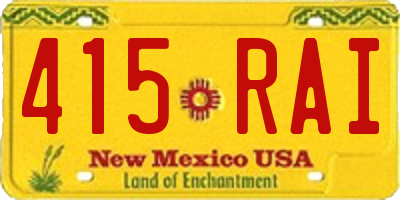 NM license plate 415RAI