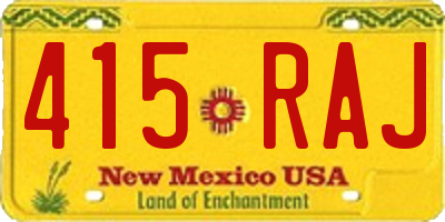 NM license plate 415RAJ