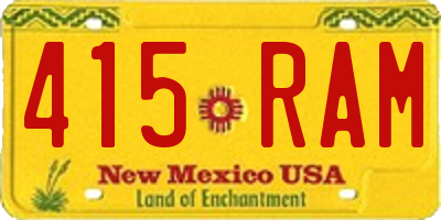 NM license plate 415RAM