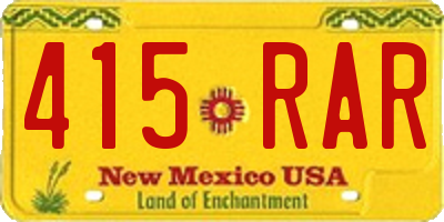 NM license plate 415RAR