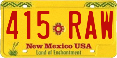 NM license plate 415RAW