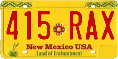 NM license plate 415RAX