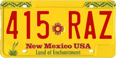 NM license plate 415RAZ