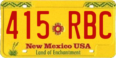 NM license plate 415RBC