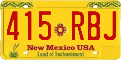 NM license plate 415RBJ