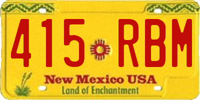 NM license plate 415RBM