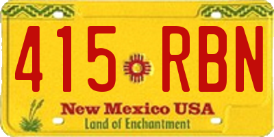 NM license plate 415RBN