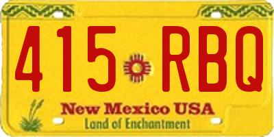 NM license plate 415RBQ