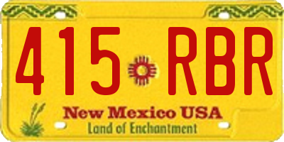 NM license plate 415RBR