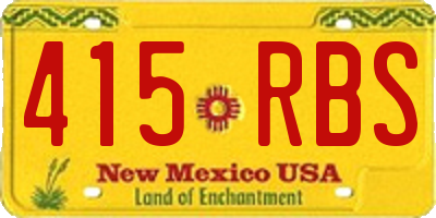 NM license plate 415RBS