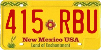 NM license plate 415RBU