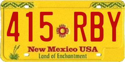 NM license plate 415RBY