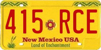 NM license plate 415RCE