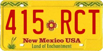 NM license plate 415RCT