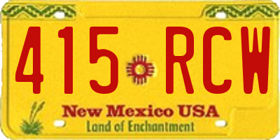 NM license plate 415RCW