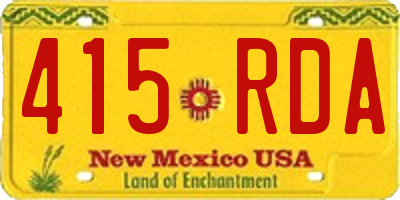NM license plate 415RDA