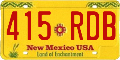 NM license plate 415RDB
