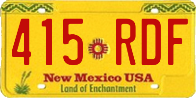 NM license plate 415RDF