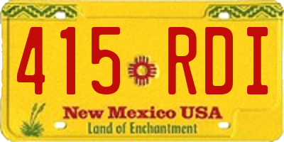 NM license plate 415RDI