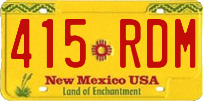 NM license plate 415RDM
