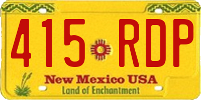 NM license plate 415RDP