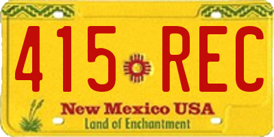 NM license plate 415REC