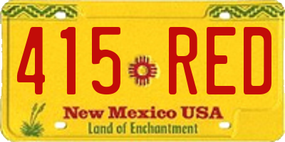 NM license plate 415RED