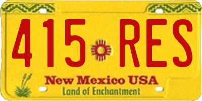 NM license plate 415RES