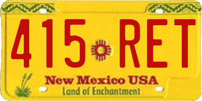 NM license plate 415RET