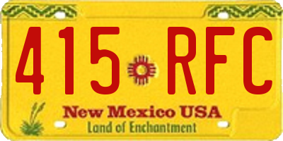 NM license plate 415RFC