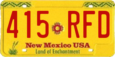 NM license plate 415RFD