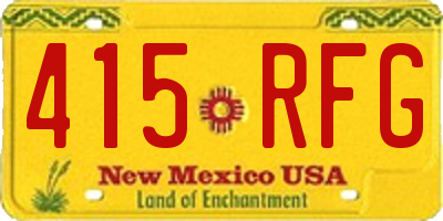 NM license plate 415RFG