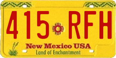 NM license plate 415RFH