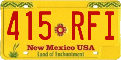 NM license plate 415RFI